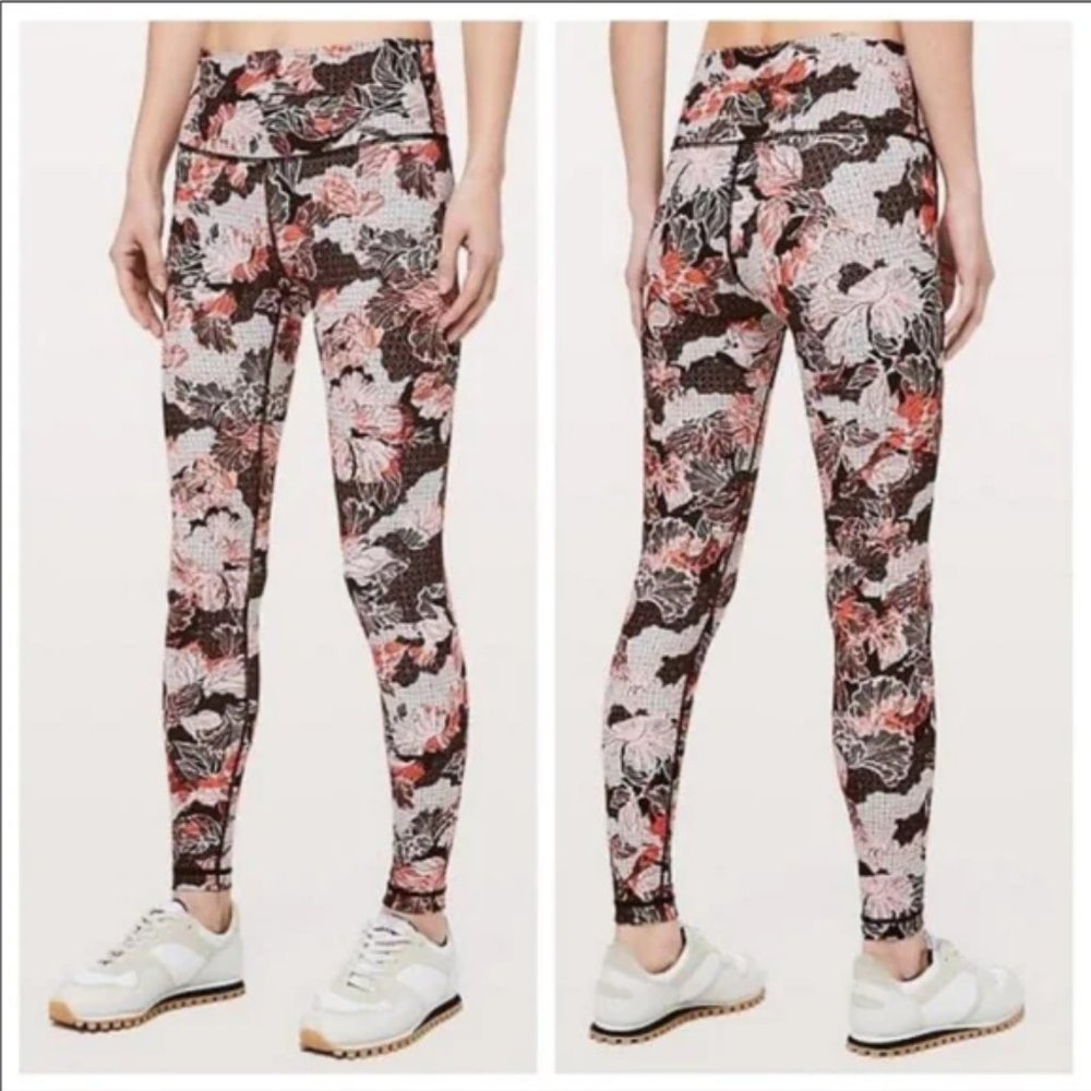 LULULEMON Wunder Under CNY Artisan Spring Multi rare high rise leggings, size 6